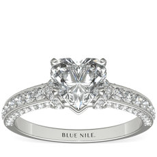 Blue Nile Studio Imperial Micropavé Diamond Engagement Ring in Platinum (3/8 ct. tw.)